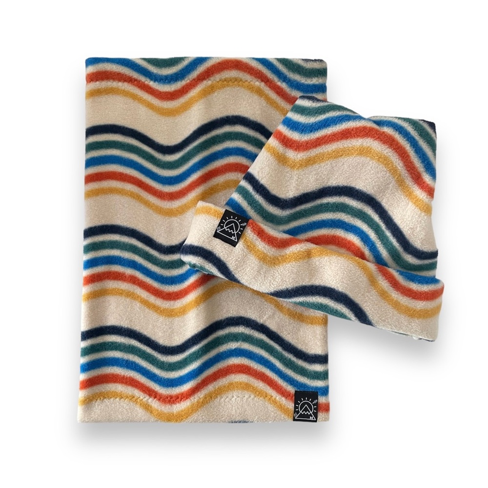 Retro Wave Four Peaks Beanie & Neck Tube - fleece single layer neck gaiter, ski